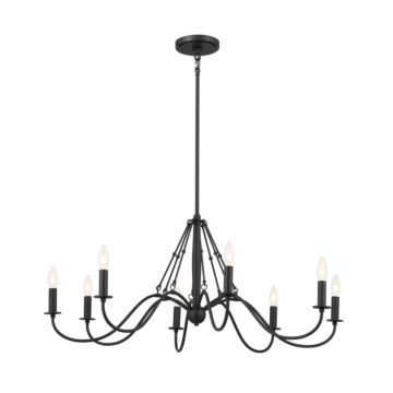 Freesia Eight Light Chandelier in Textured Black by Kichler