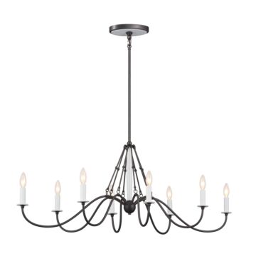 Freesia Eight Light Chandelier in Anvil Iron by Kichler