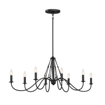 Freesia Eight Light Chandelier in Textured Black by Kichler