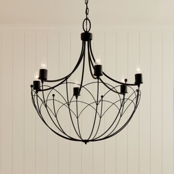 Topiary Six Light Chandelier in Textured Black by Kichler