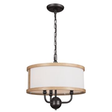 Heddle Three Light Chandelier Semi Flush in Anvil Iron by Kichler