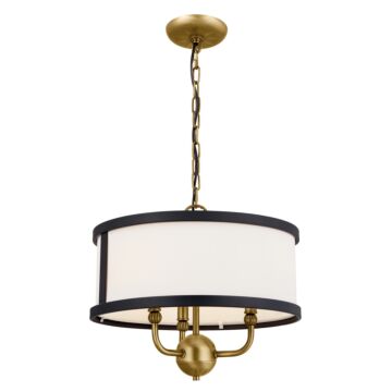 Heddle Three Light Chandelier Semi Flush in Natural Brass by Kichler
