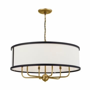 Heddle Six Light Chandelier in Natural Brass by Kichler