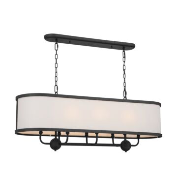 Heddle Eight Light Linear Chandelier in Textured Black by Kichler