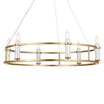 Rosalind Six Light Chandelier in Brushed Natural Brass by Kichler
