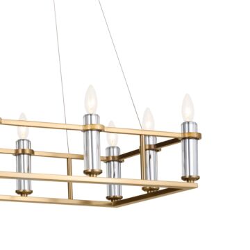 Rosalind 12 Light Linear Chandelier in Brushed Natural Brass by Kichler