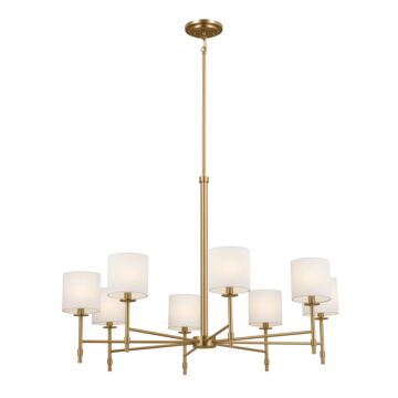 Ali Eight Light Chandelier in Brushed Natural Brass by Kichler