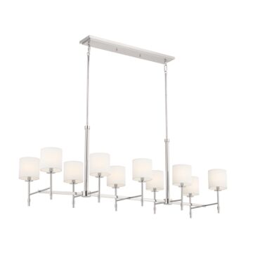 Ali Ten Light Linear Chandelier in Polished Nickel by Kichler