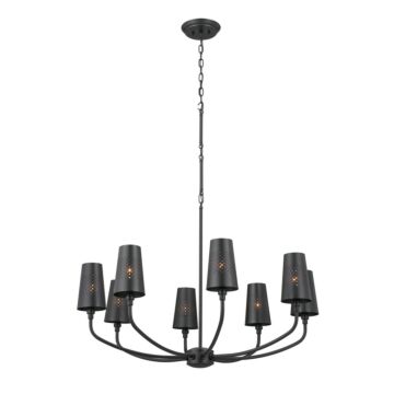 Adeena Eight Light Chandelier in Black by Kichler