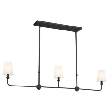 Pallas Three Light Linear Chandelier in Black by Kichler