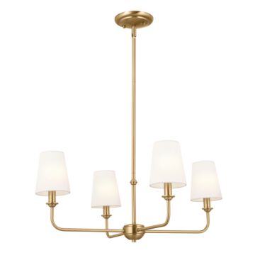 Pallas Four Light Mini Chandelier in Brushed Natural Brass by Kichler