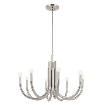 Odensa Eight Light Chandelier in Polished Nickel by Kichler