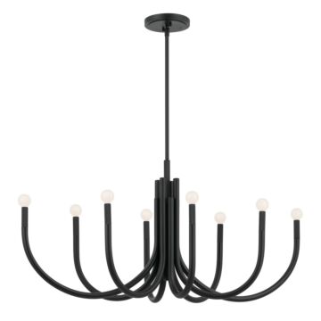 Odensa Eight Light Chandelier in Black by Kichler