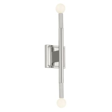 Odensa Two Light Wall Sconce in Polished Nickel by Kichler