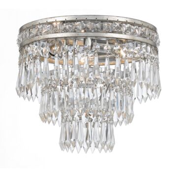 Mercer Three Light Flush Mount in Olde Silver by Crystorama