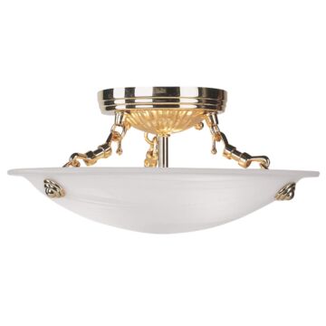 Oasis 3-Light Ceiling Mount in Polished Brass
