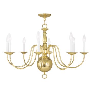 Williamsburgh 8-Light Chandelier in Polished Brass