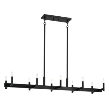 Erzo Ten Light Linear Chandelier in Black by Kichler