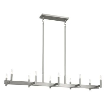 Erzo Ten Light Linear Chandelier in Satin Nickel by Kichler