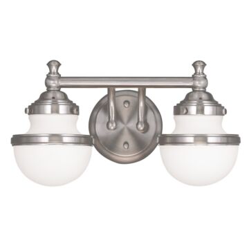Oldwick 2-Light Bathroom Vanity Light in Brushed Nickel