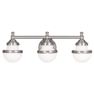 Oldwick 3-Light Bathroom Vanity Light in Brushed Nickel