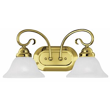 Coronado 2-Light Bathroom Vanity Light in Polished Brass