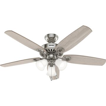 Builder 3-Light 52" Ceiling Fan in Brushed Nickel