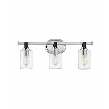 Hinkley Halstead 3-Light Bathroom Vanity Light In Chrome