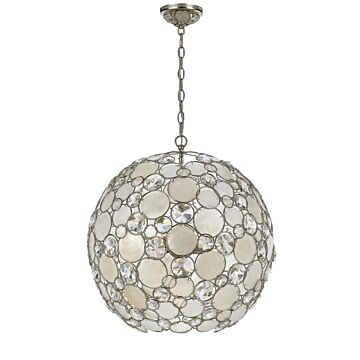 Palla Six Light Chandelier in Antique Silver by Crystorama