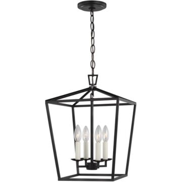 Dianna Four Light Lantern in Midnight Black by Visual Comfort Studio