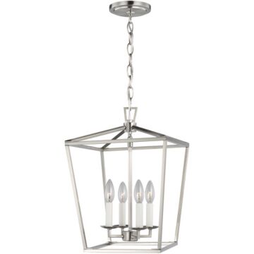 Dianna Four Light Lantern in Brushed Nickel by Visual Comfort Studio
