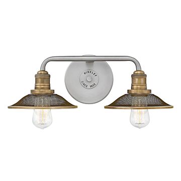 Hinkley Rigby 2-Light Bathroom Vanity Light In Antique Nickel