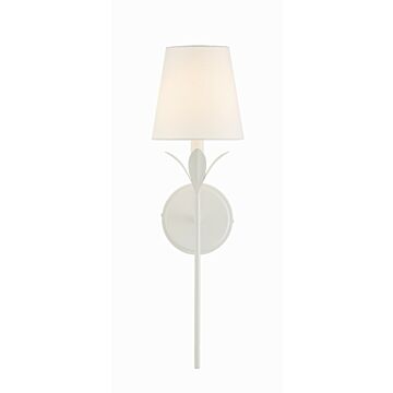 Broche One Light Wall Sconce in Matte White by Crystorama
