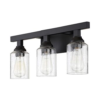Chicago Three Light Vanity in Flat Black by Craftmade