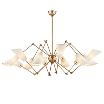 Buckingham 12 Light Chandelier in Aged Brass by Hudson Valley