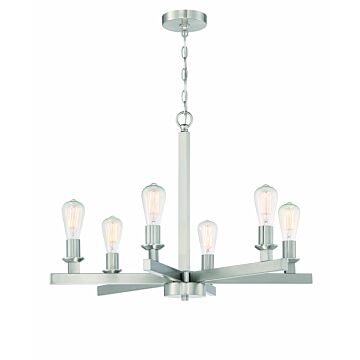 Chicago Six Light Chandelier in Brushed Polished Nickel by Craftmade