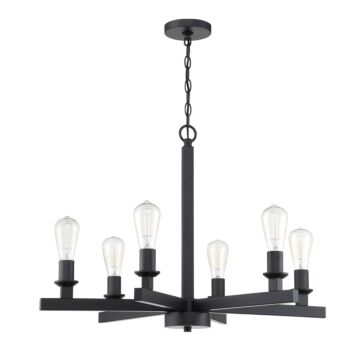 Chicago Six Light Chandelier in Flat Black by Craftmade
