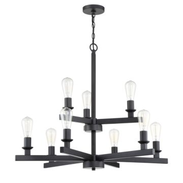 Chicago Nine Light Chandelier in Flat Black by Craftmade