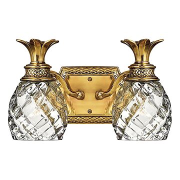 Hinkley Plantation 2-Light Bathroom Vanity Light In Burnished Brass