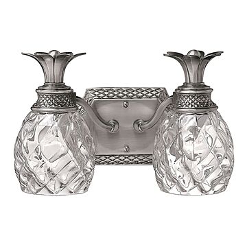 Hinkley Plantation 2-Light Bathroom Vanity Light In Polished Antique Nickel