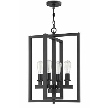 Chicago Four Light Foyer Pendant in Flat Black by Craftmade