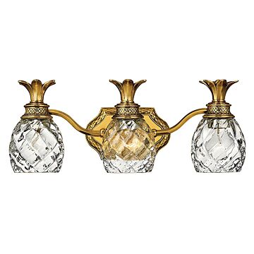 Hinkley Plantation 3-Light Bathroom Vanity Light In Burnished Brass