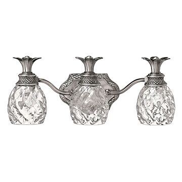 Hinkley Plantation 3-Light Bathroom Vanity Light In Polished Antique Nickel