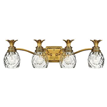 Hinkley Plantation 4-Light Bathroom Vanity Light In Burnished Brass