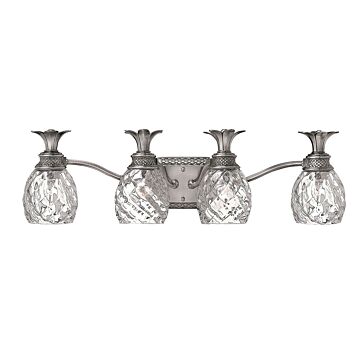 Hinkley Plantation 4-Light Bathroom Vanity Light In Polished Antique Nickel