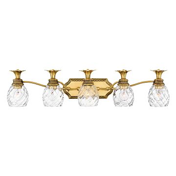 Hinkley Plantation 5-Light Bathroom Vanity Light In Burnished Brass
