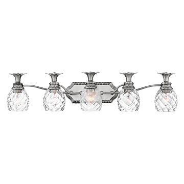 Hinkley Plantation 5-Light Bathroom Vanity Light In Polished Antique Nickel