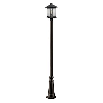 Z-Lite Portland 1-Light Outdoor Post Mounted Fixture Light In Oil Rubbed Bronze