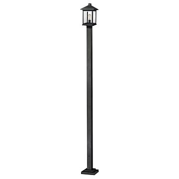 Z-Lite Portland 1-Light Outdoor Post Mounted Fixture Light In Black