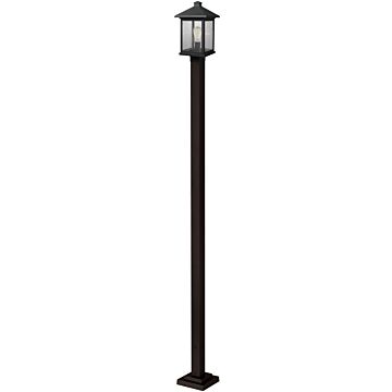 Z-Lite Portland 1-Light Outdoor Post Mounted Fixture Light In Oil Rubbed Bronze